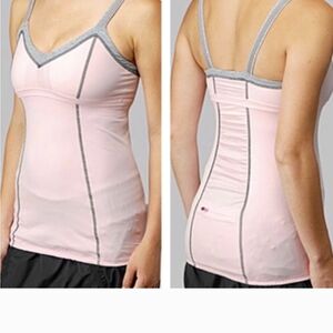 #165 Lululemon - Light Up reflective Tank Top- pink mist Heather Grey- size 4